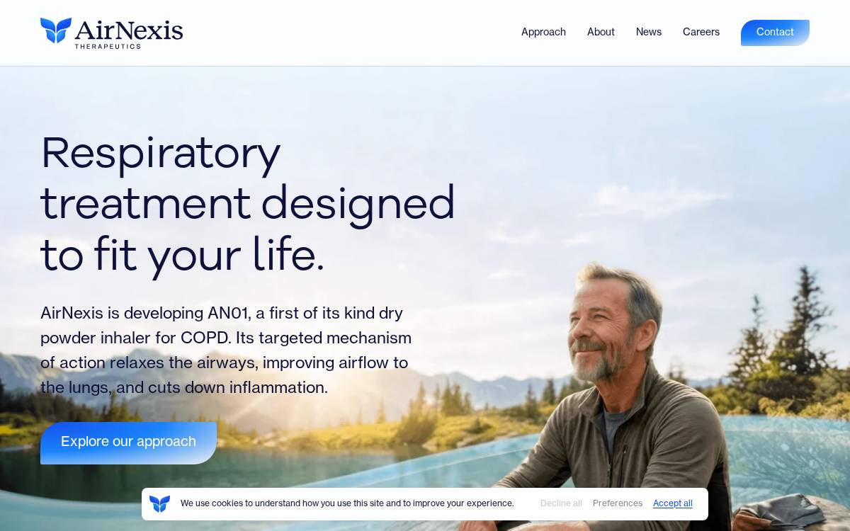 AirNexis Therapeutics website preview