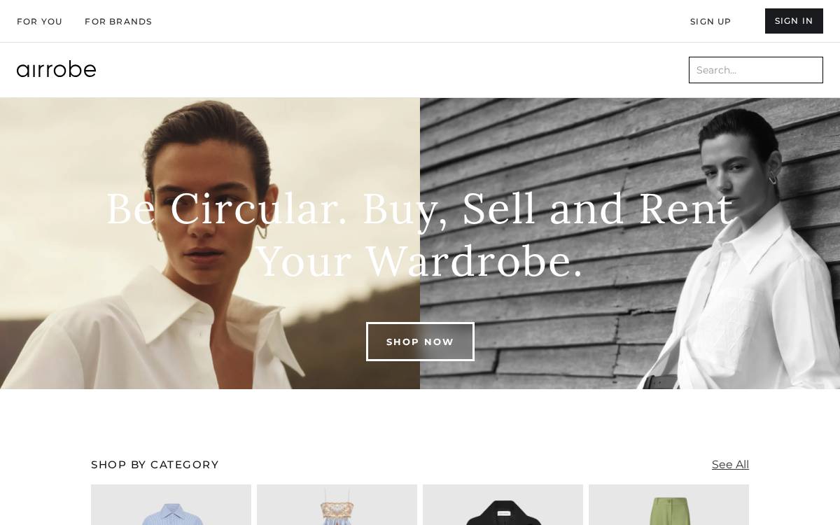 Airrobe website preview