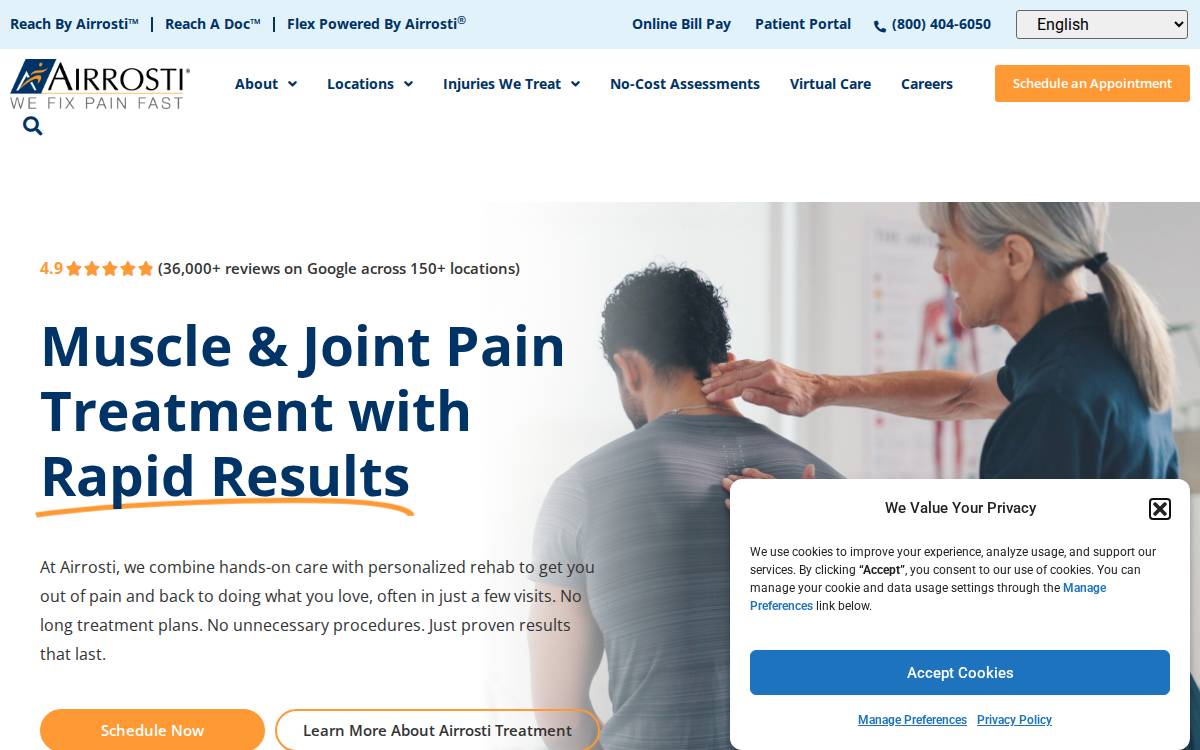 Airrosti Rehab Centers website preview