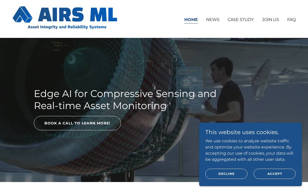 AIRS ML website preview