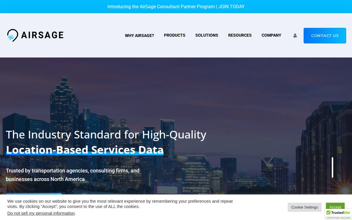 Airsage website preview