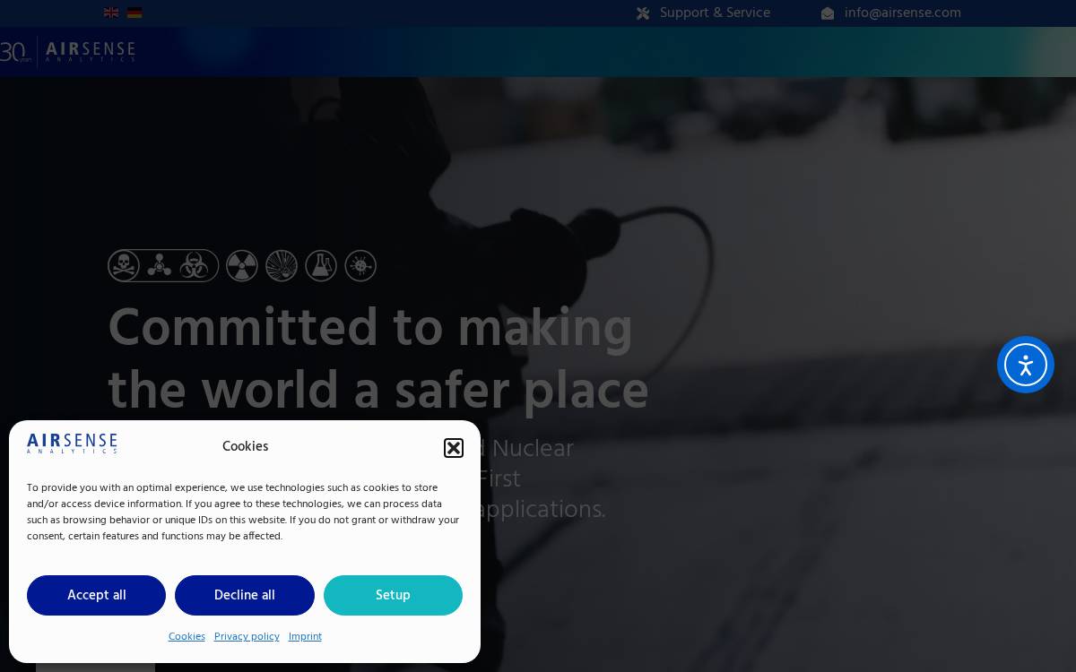 Airsense website preview