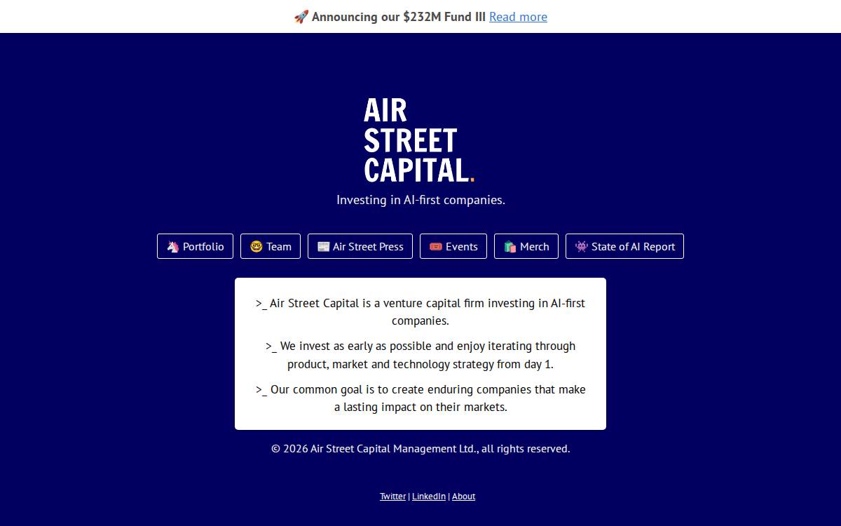 Airstreet website preview