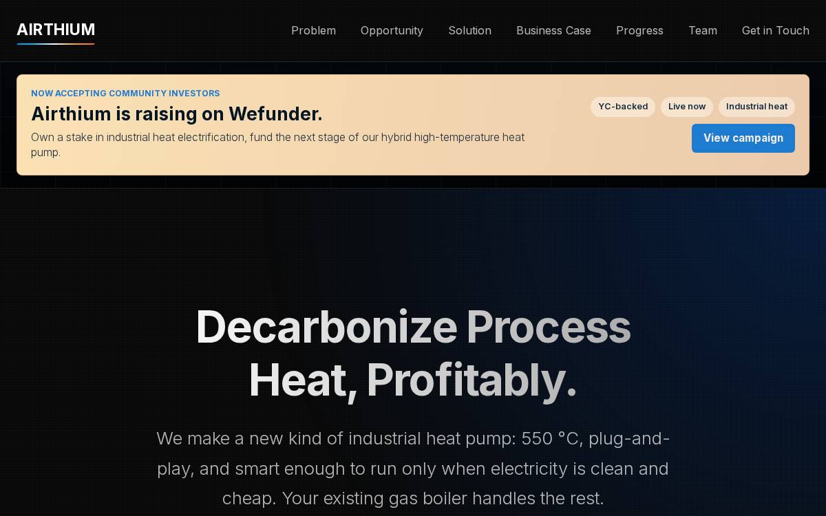 Airthium website preview