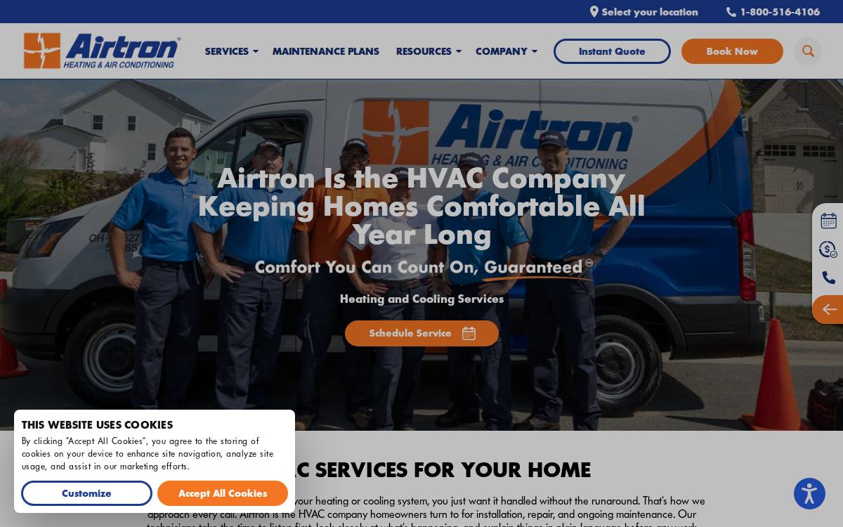 Airtron website preview
