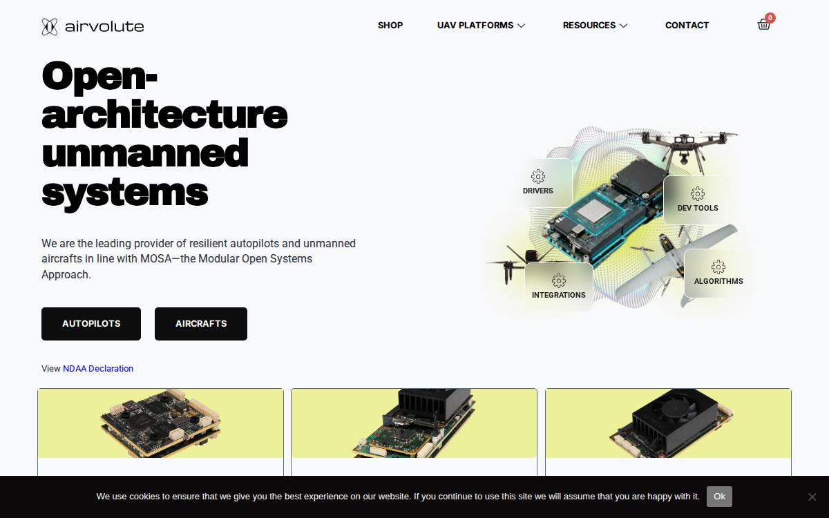 Airvolute website preview