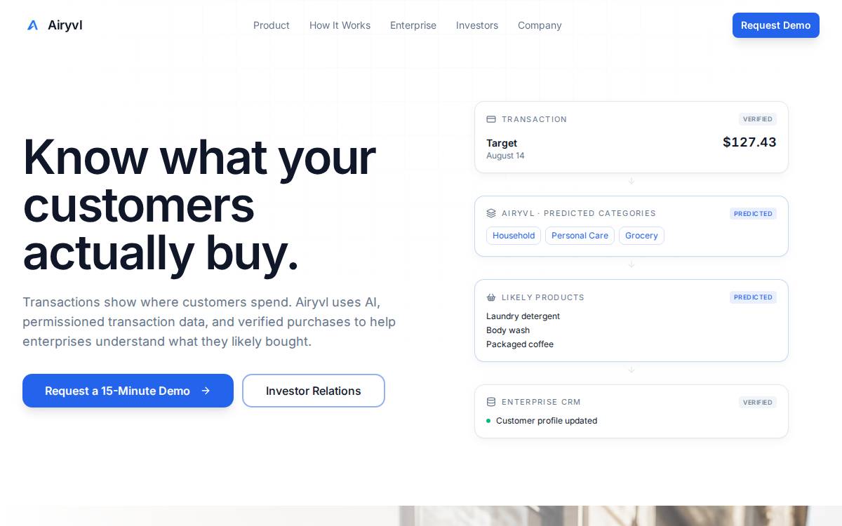 Airyvl website preview