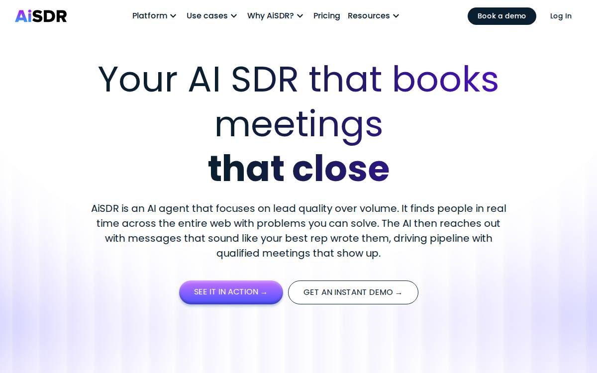 AiSDR website preview