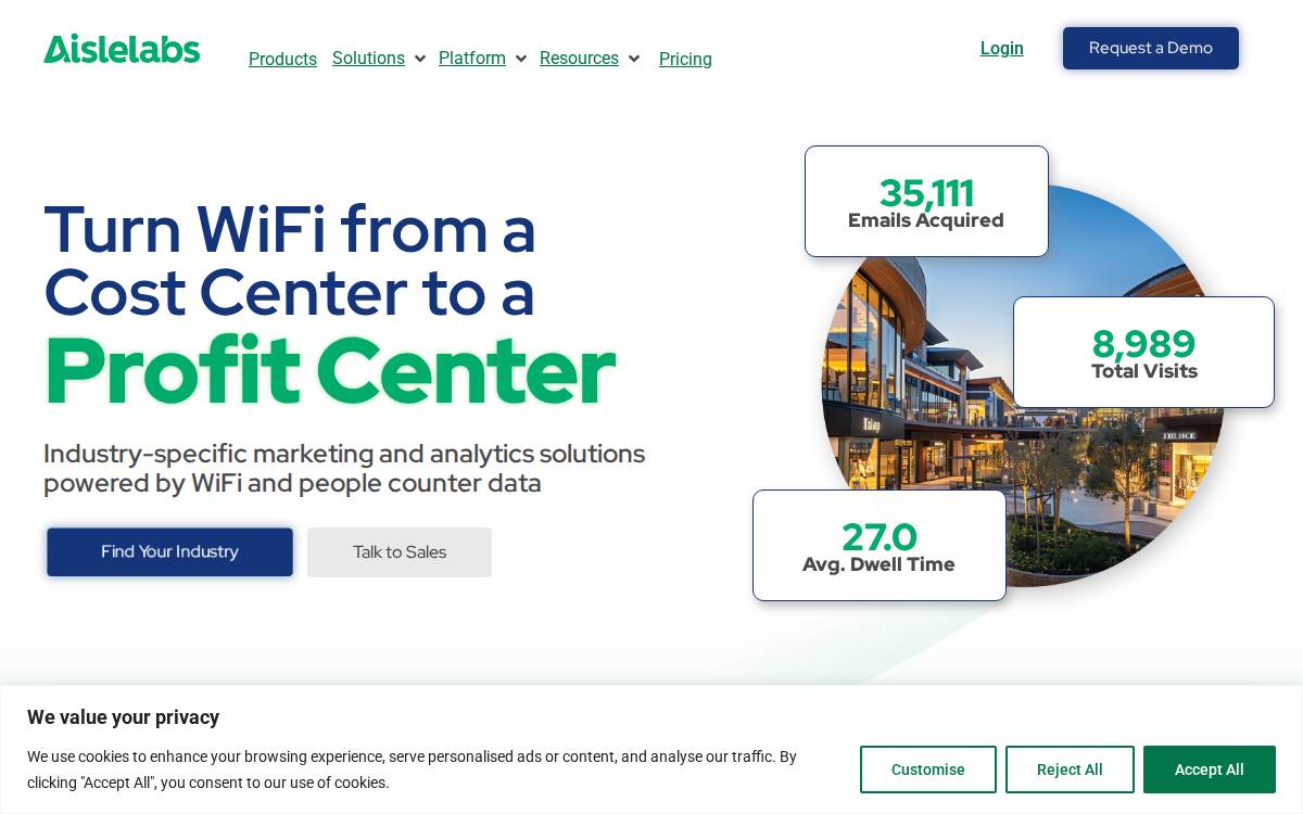 Aislelabs website preview