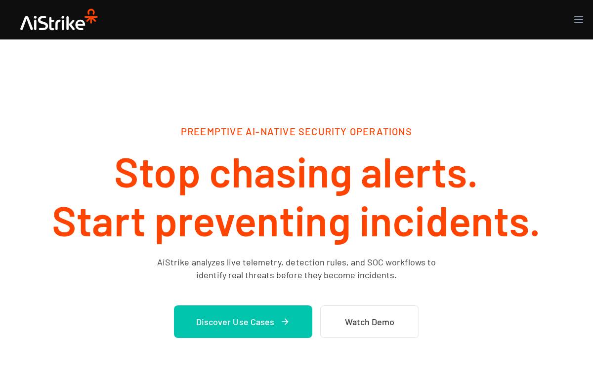 Aistrike website preview