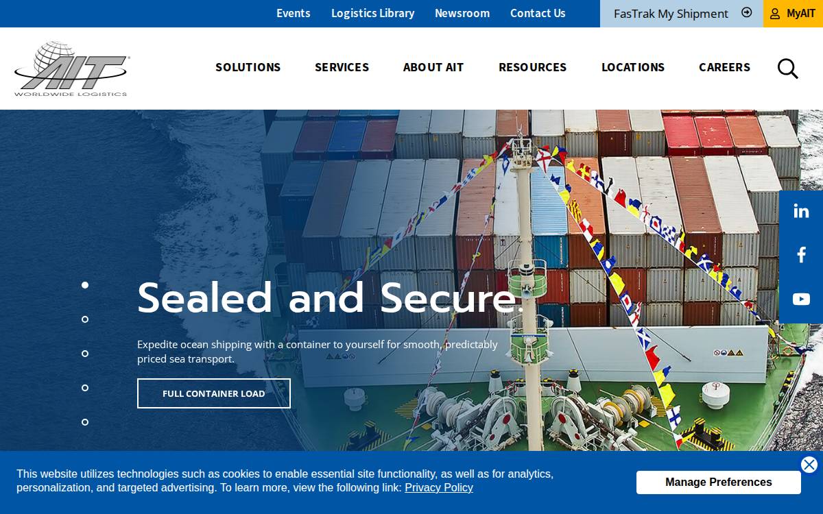 AIT Worldwide Logistics website preview