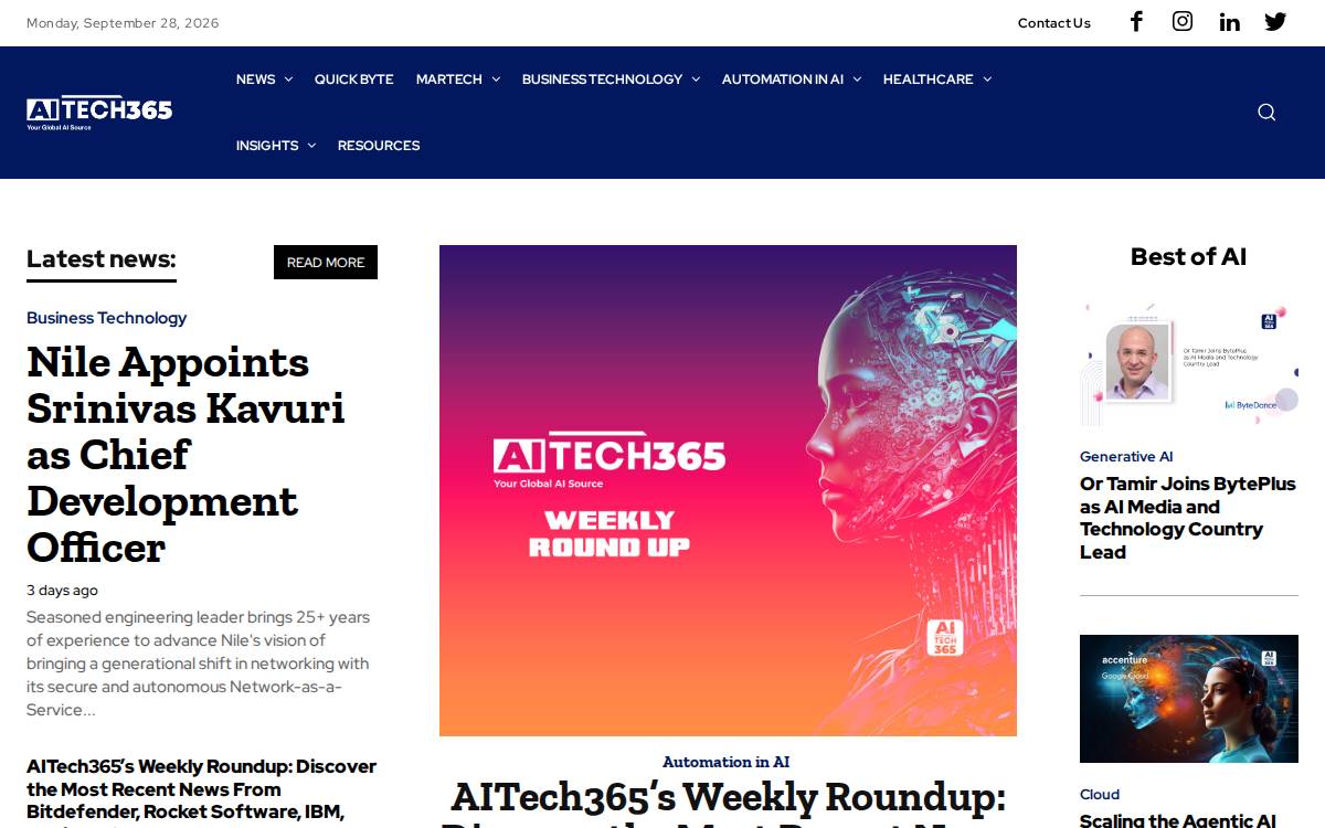 Aitech365 website preview