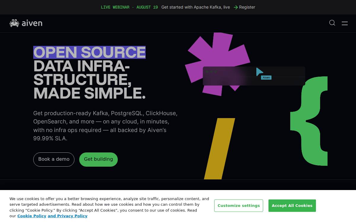 Aiven website preview