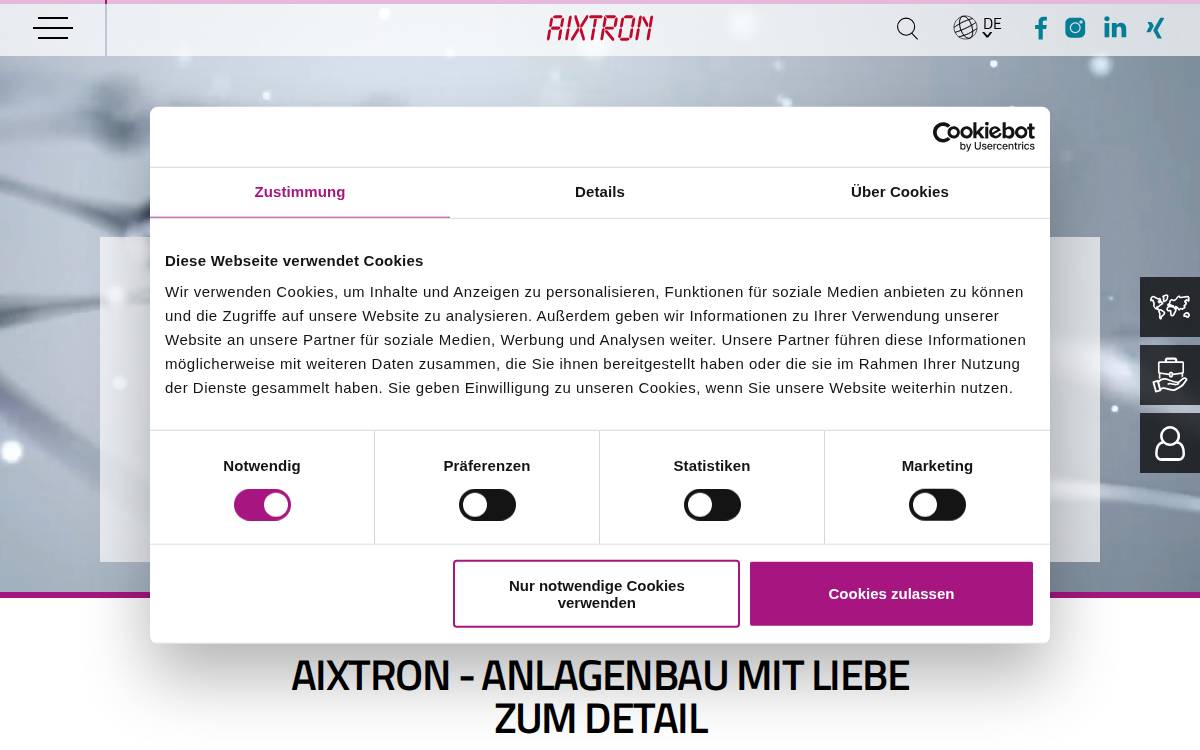 Aixtron website preview