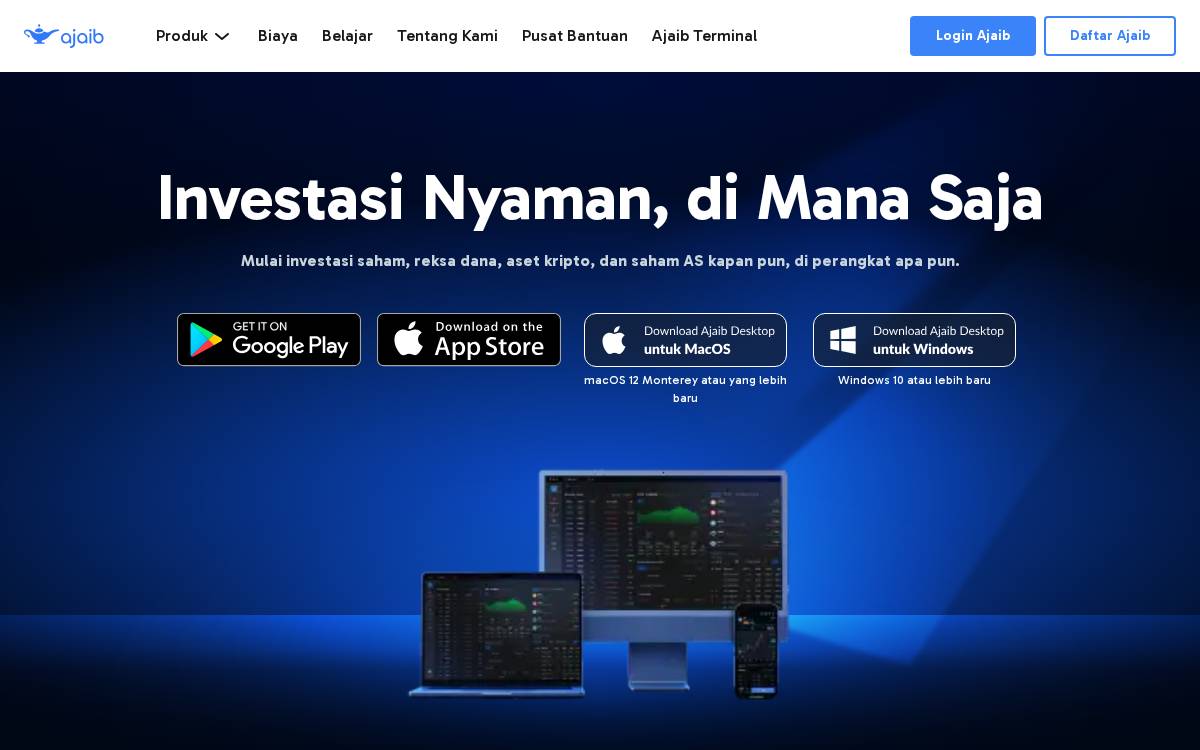 Ajaib website preview