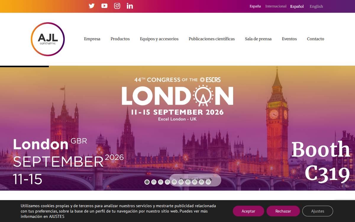 AJL Ophthalmic website preview