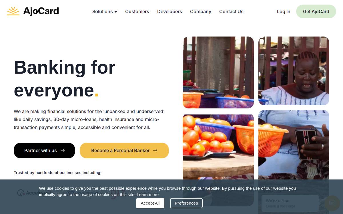 AjoCard website preview