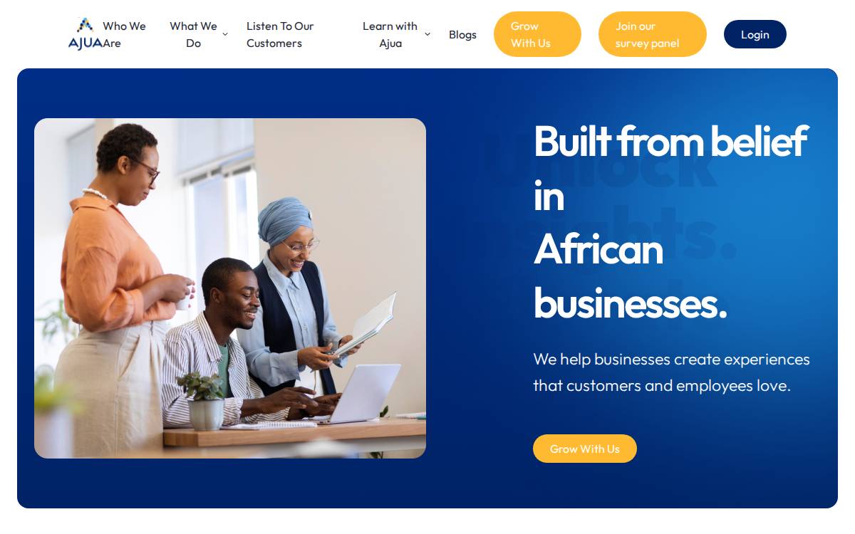 Ajua website preview