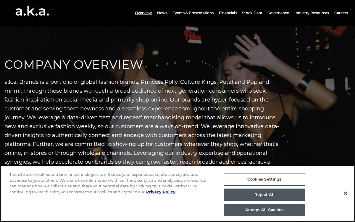 Aka Brands website preview