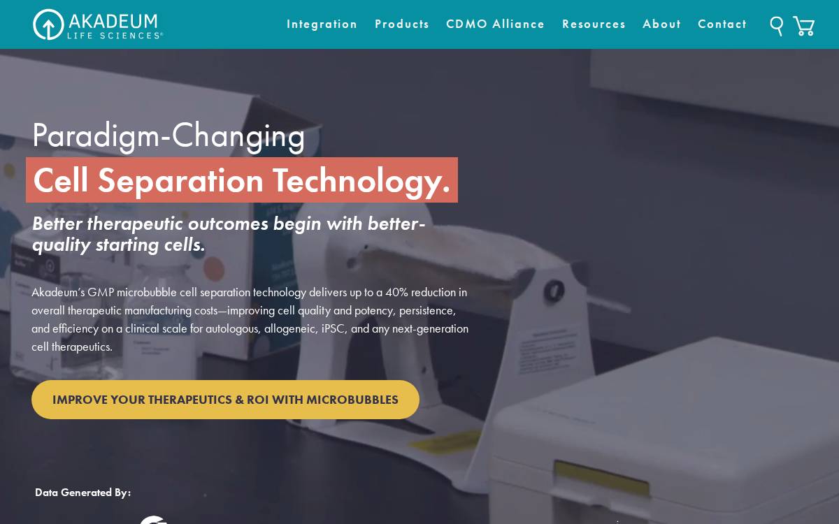 Akadeum Life Sciences website preview