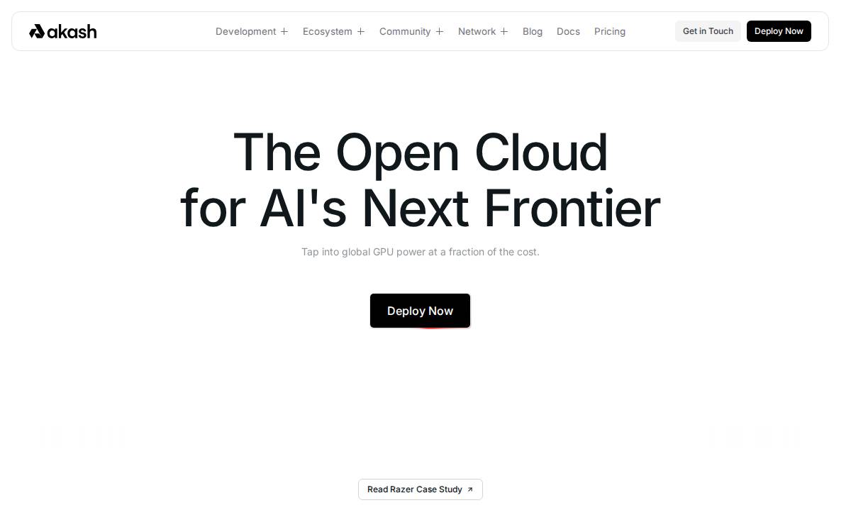 Akash Network website preview