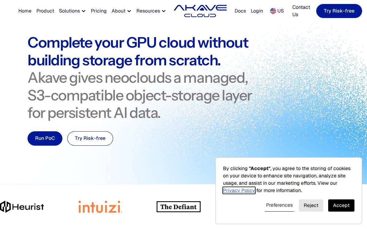 Akave Computing Cloud Coordination website preview