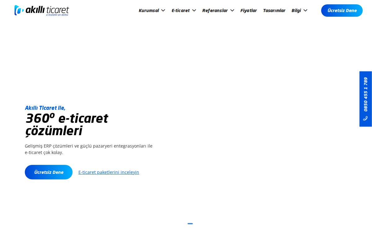 Akilliticaret website preview