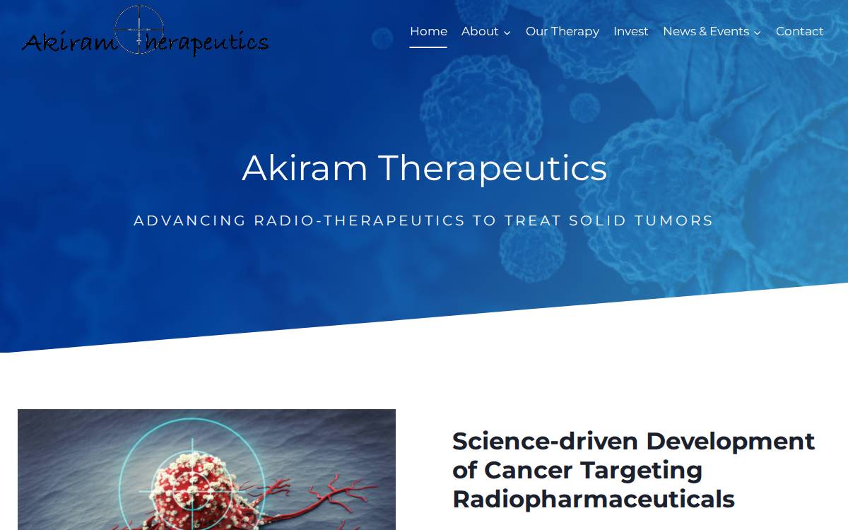 Akiram Therapeutics website preview
