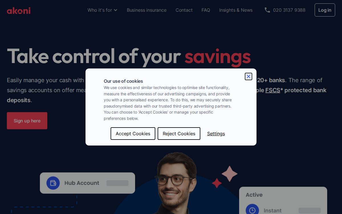 Akoni website preview