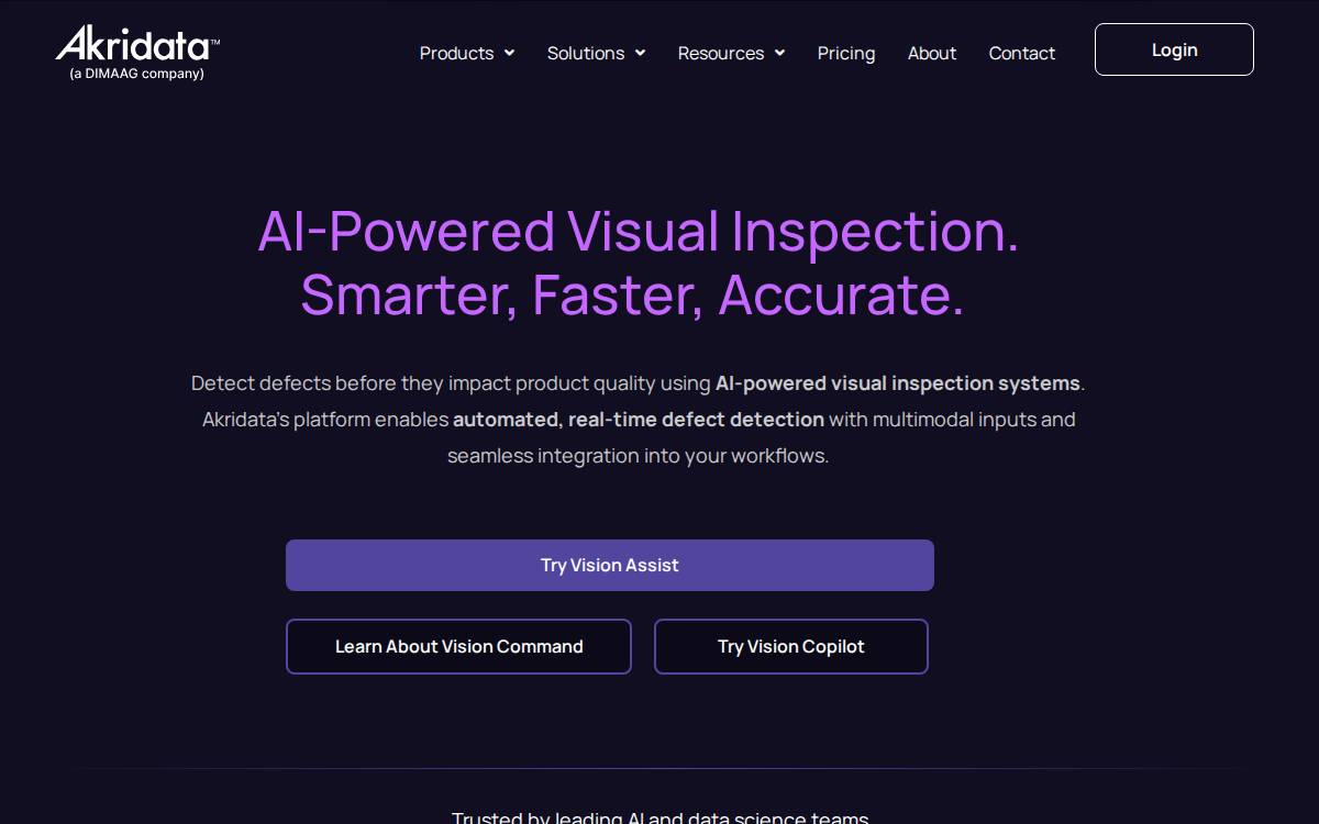 Akridata website preview