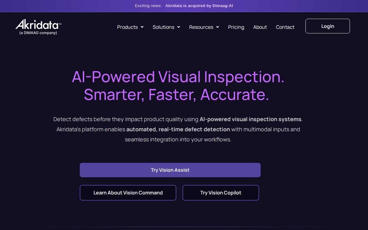 Akridata website preview