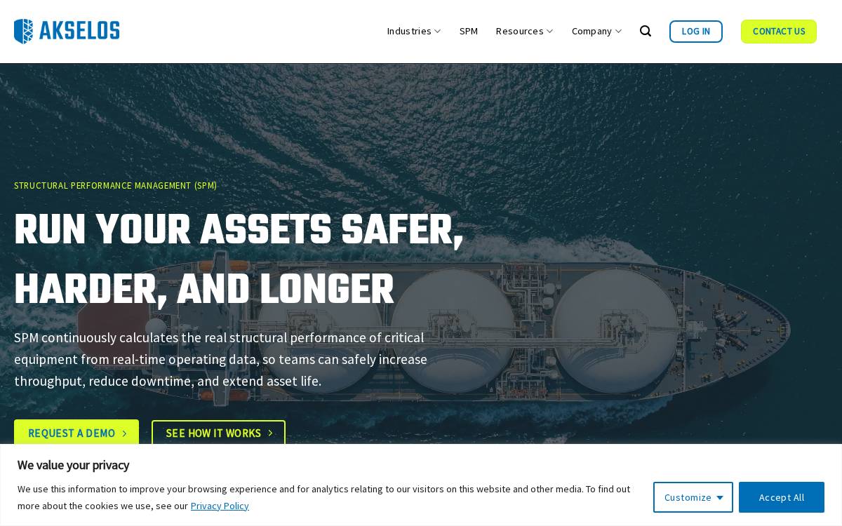 Akselos website preview