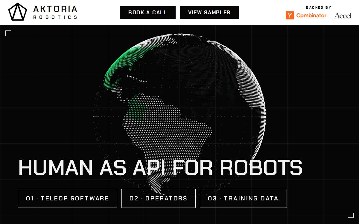 Aktoria Robotics website preview