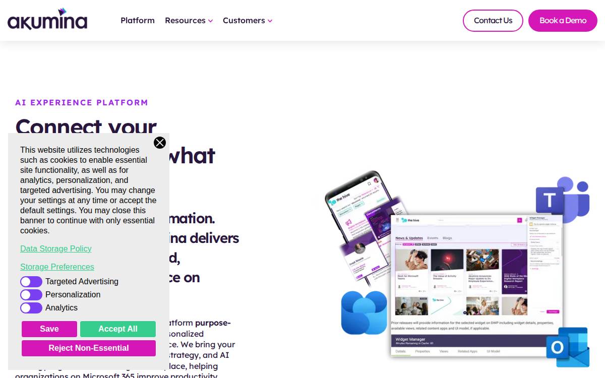 Akumina website preview