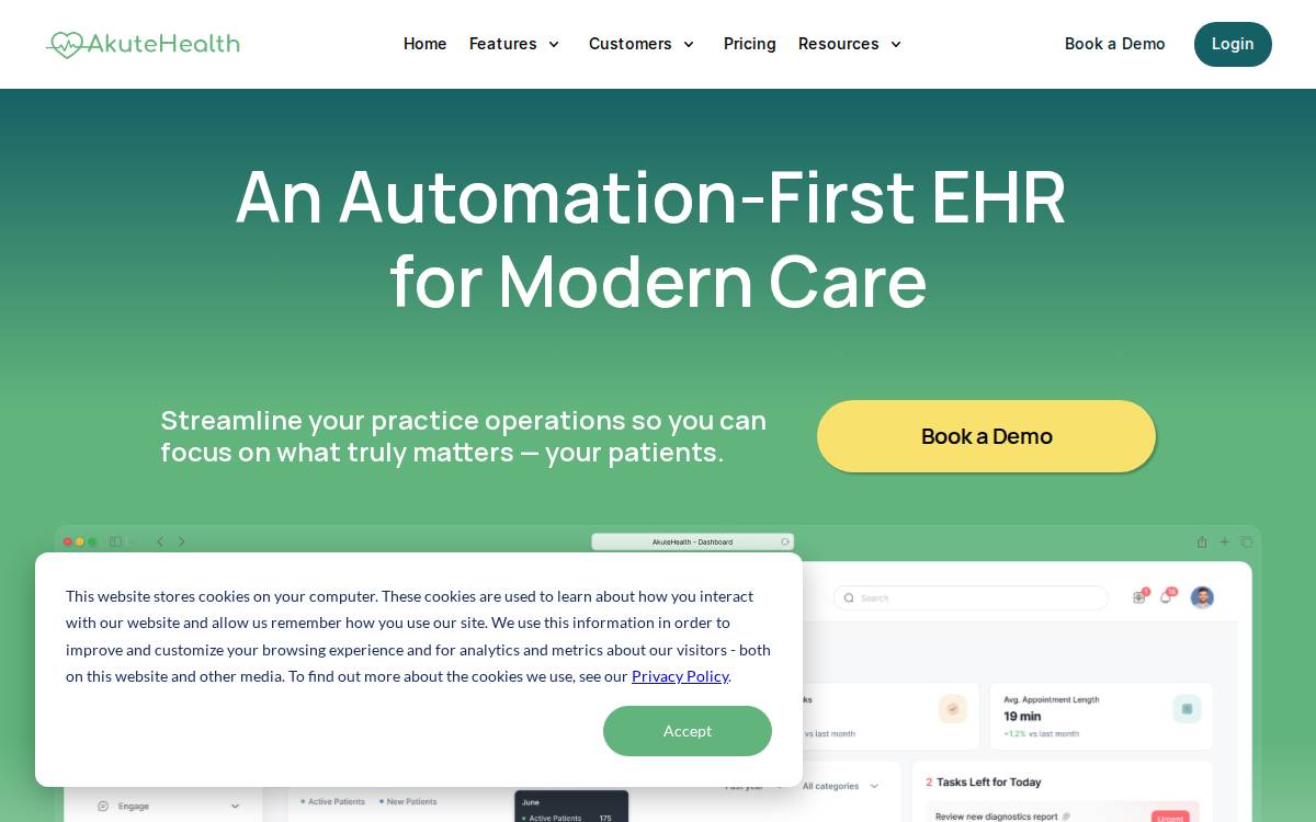 Akute Health website preview