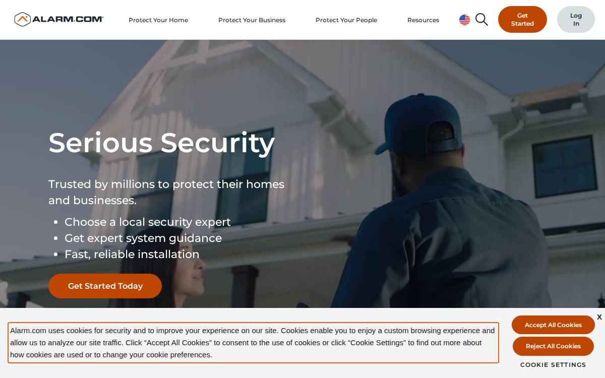Alarm website preview