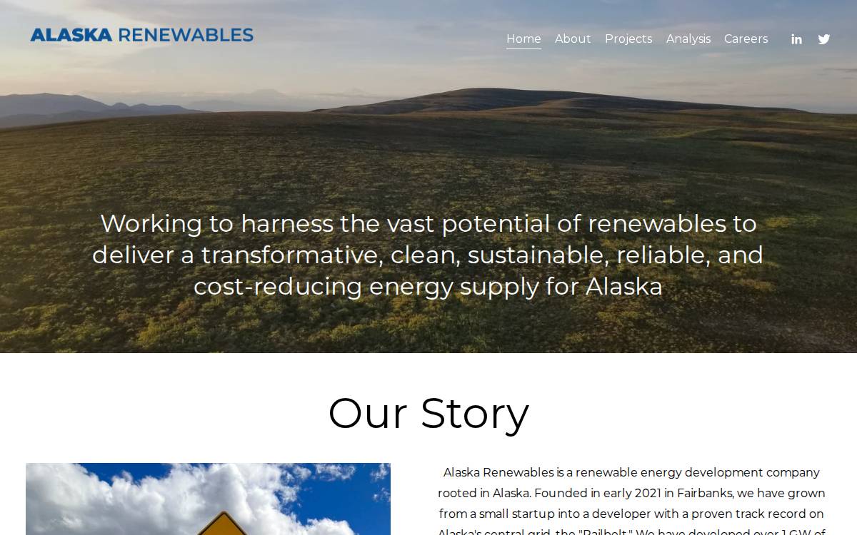 Alaska Renewables website preview