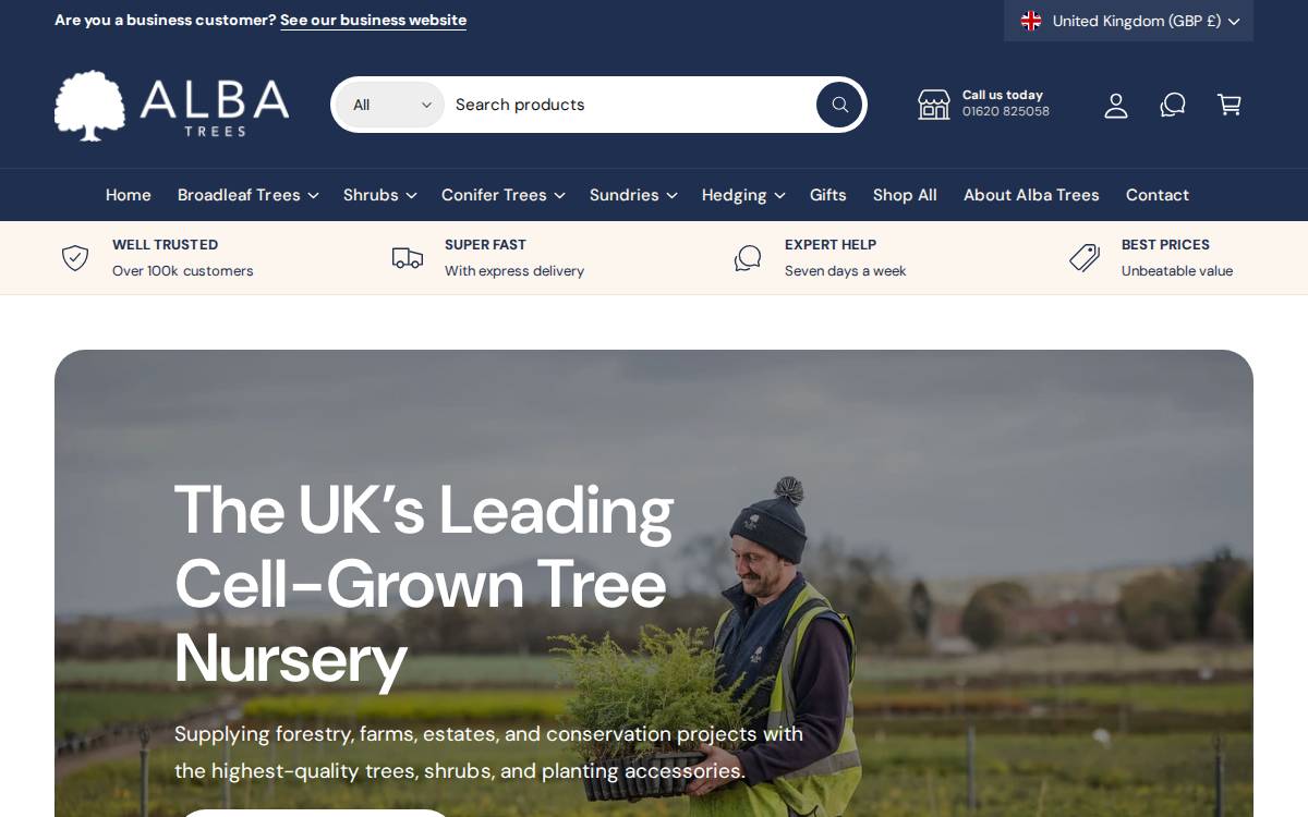 Alba Trees website preview