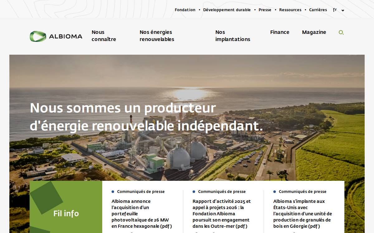 Albioma website preview