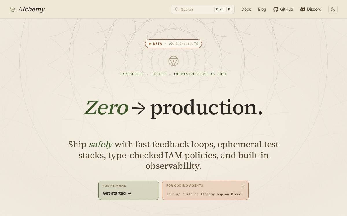 Alchemy website preview