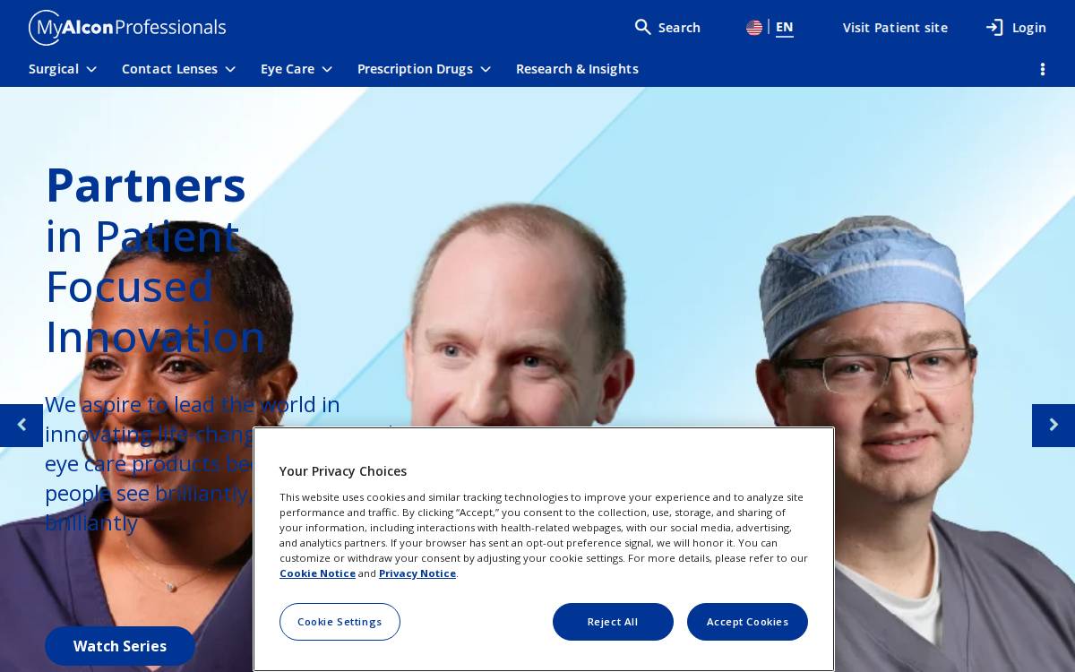 Alcon website preview