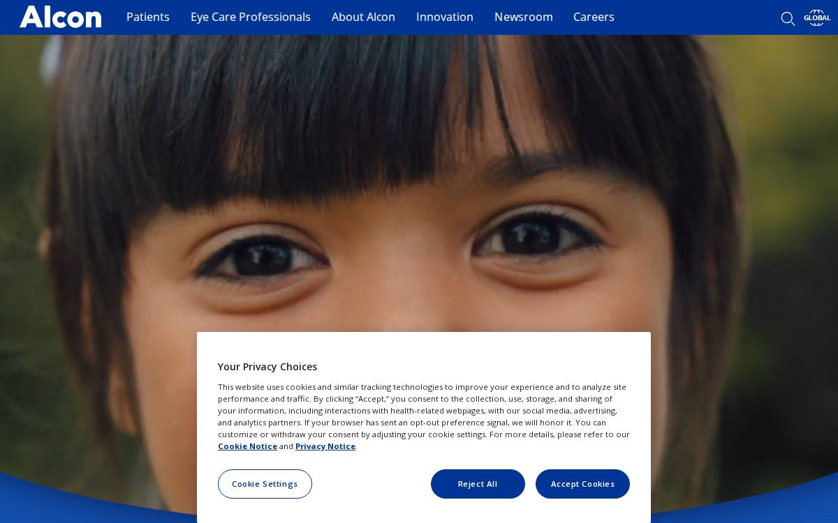 Alcon website preview