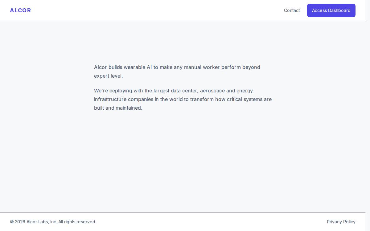 Alcor website preview