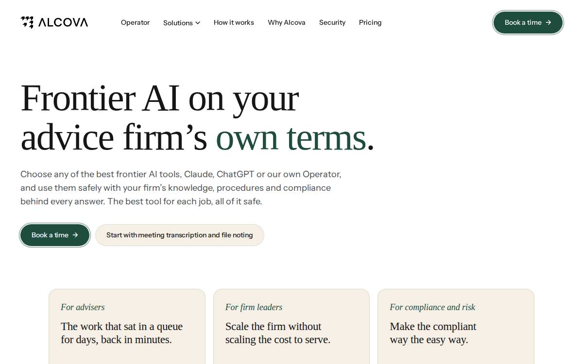 Alcova website preview