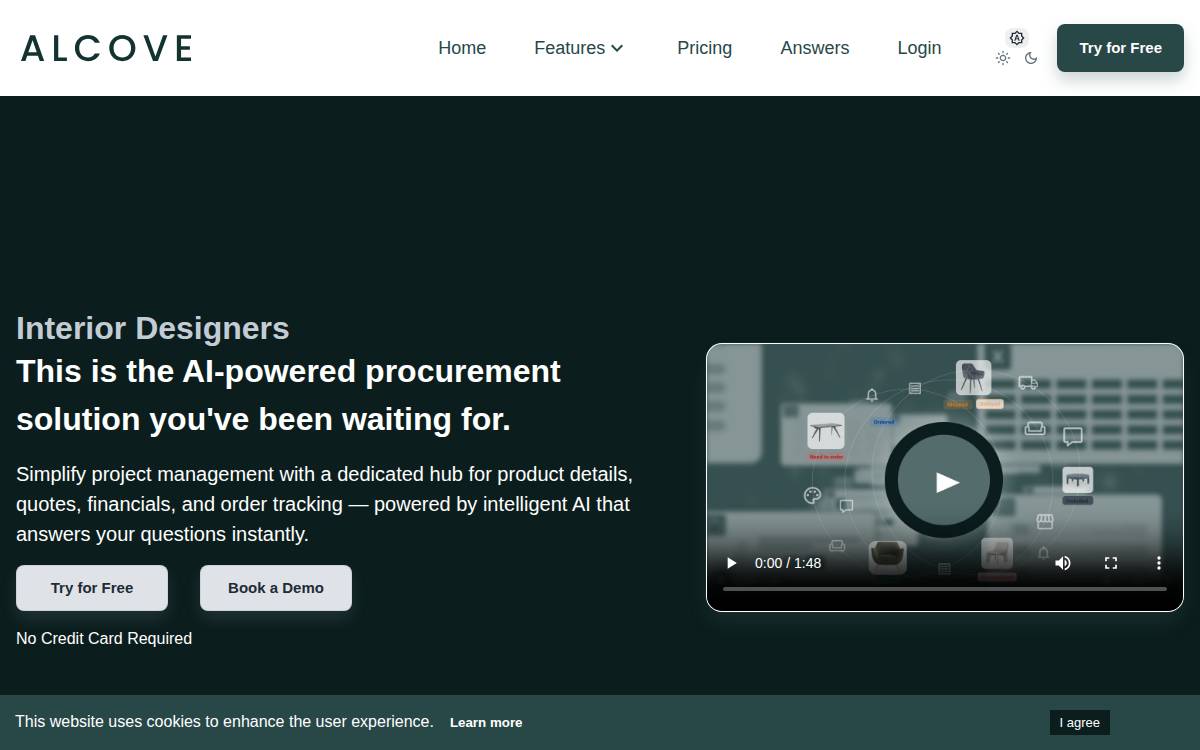 Alcove website preview