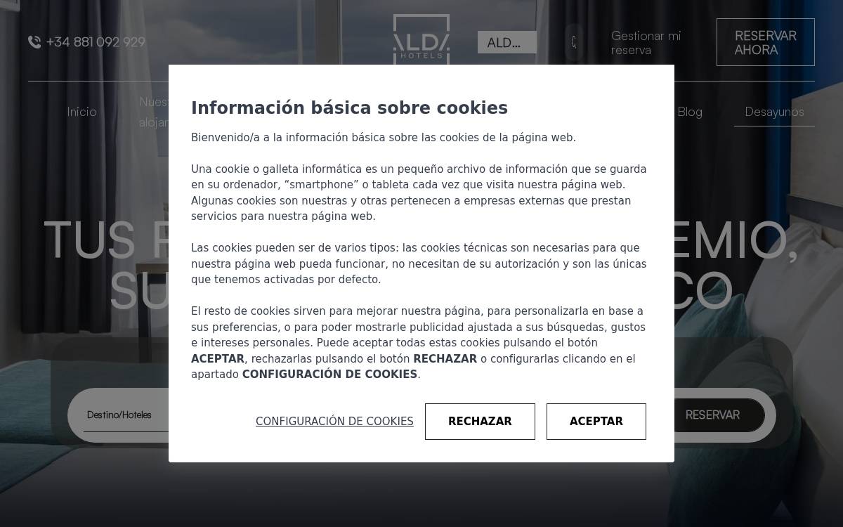 Alda Hotels website preview