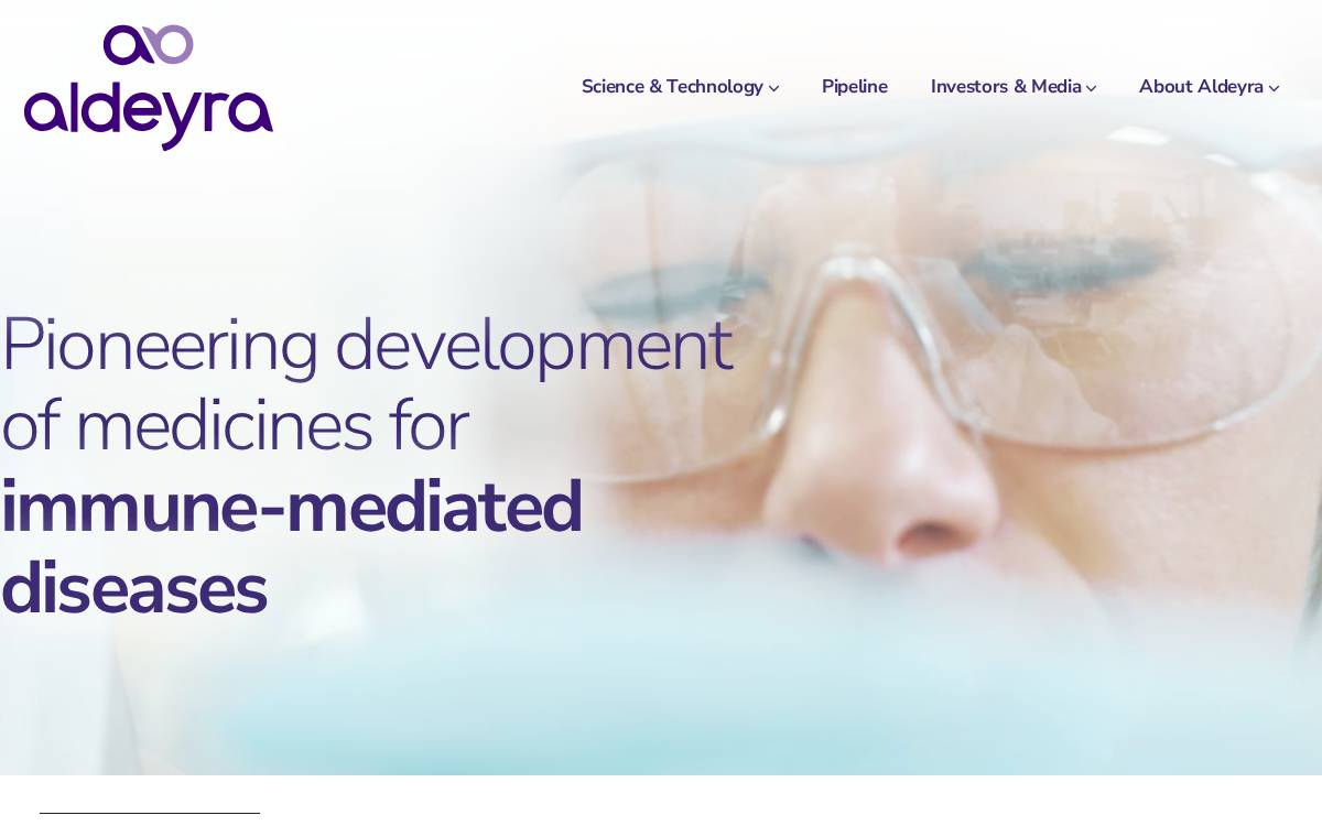 Aldeyra Therapeutics website preview