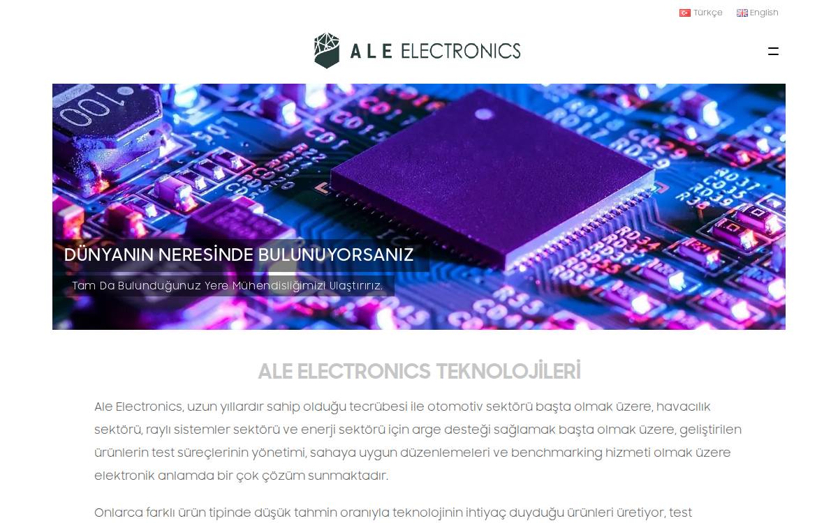 Ale Electronics website preview