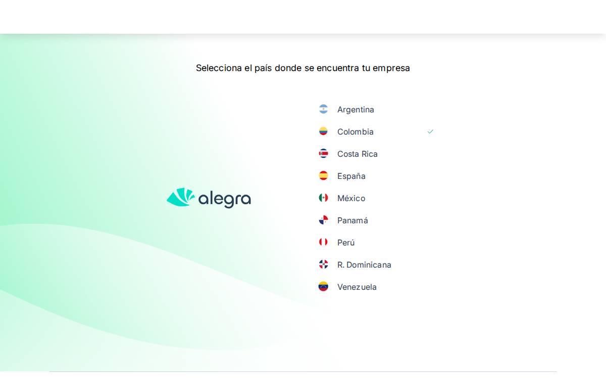 Alegra website preview