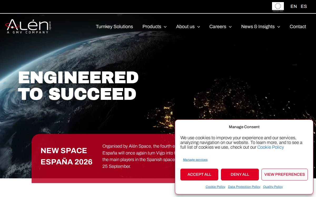 Alén Space website preview